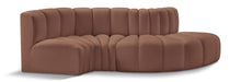 Load image into Gallery viewer, Arc - Faux Leather 4 Piece L-Shaped Modular Sofa
