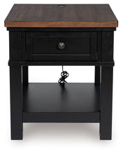 Load image into Gallery viewer, Wildenauer - Rectangular End Table - Brown / Black
