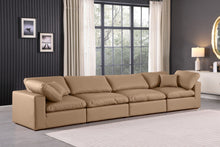 Load image into Gallery viewer, Comfy - Faux Leather Modular Sofa 4 Pieces - Tan
