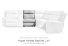 Load image into Gallery viewer, Social Pointe - Power Armless Recliner With Adjustable Headrest - Pearl / Ash
