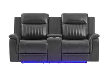 Load image into Gallery viewer, U8879 - 2 Piece Living Room Set (Power Reclining Sofa With LED And Global Surround System And Power Console Reclining Loveseat) - Charcoal

