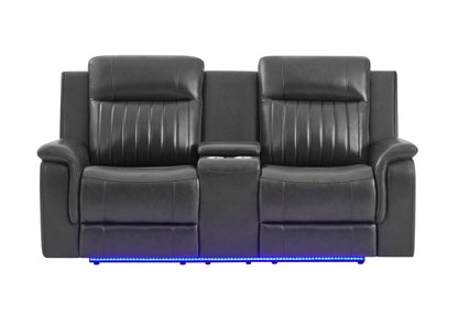 U8879 - 3 Piece Living Room Set (Sofa, Loveseat, Chair) - Charcoal