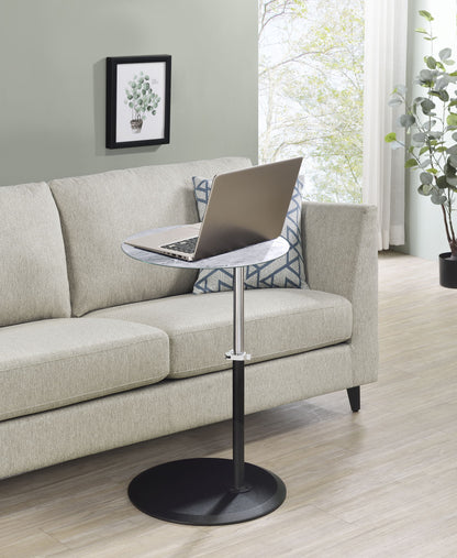 Orbit - End Table With Height Adjustable Marble Textured Top - Gray