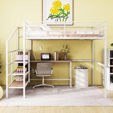 Load image into Gallery viewer, Loft Bed With Desk And Lateral Storage Ladder

