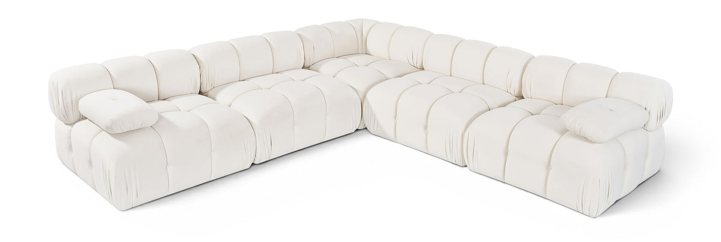 Orin - Velvet Fabric 5 Piece Modular Sectional