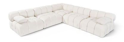 Orin - Velvet Fabric 5 Piece Modular Sectional