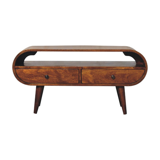 Solid Wood Circular TV Stand
