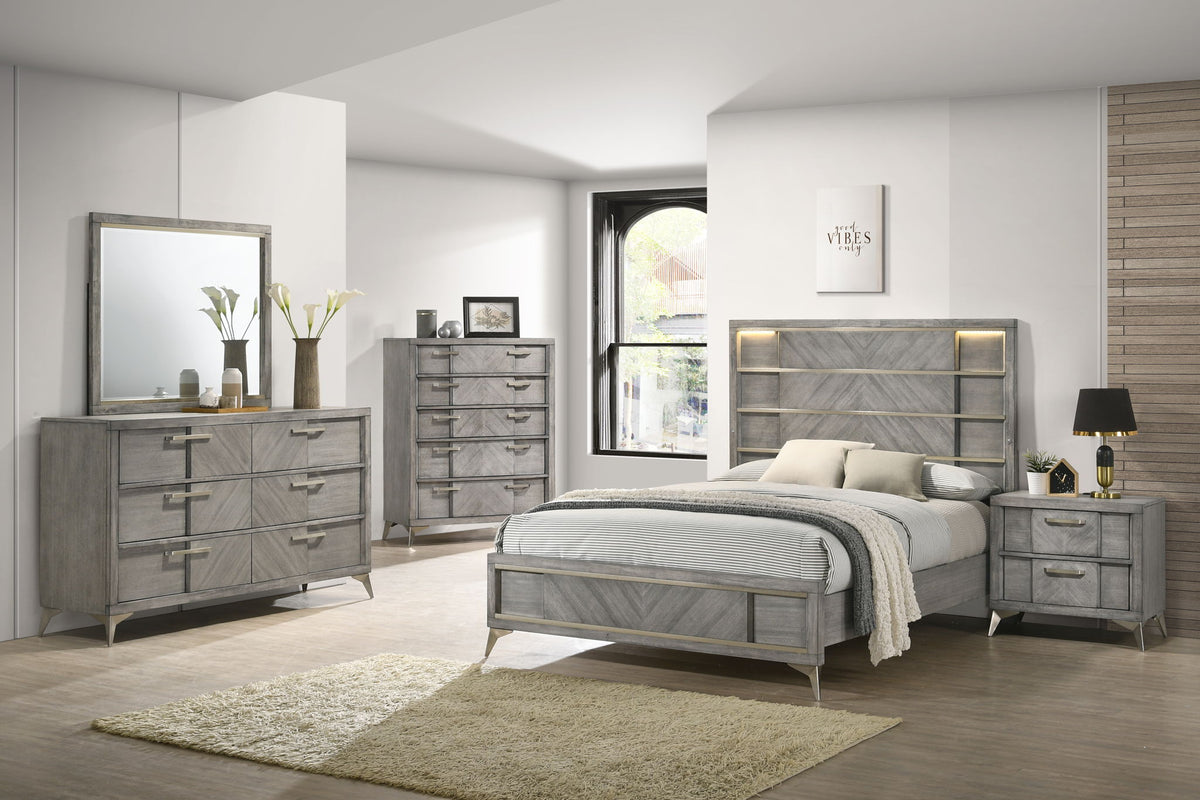 Aries - 5 Drawer Chest - Gray