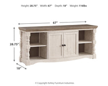 Load image into Gallery viewer, Havalance - Extra Large TV Stand - 2 Doors - Brown / Beige
