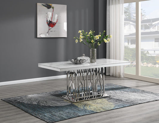 G-081-T-WHITE - Marble Dining Table - White