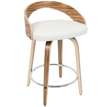 Load image into Gallery viewer, Grotto - Contemporary Fixed Height Counter Stool &amp; Swivel With Round Footrest (Set of 2)
