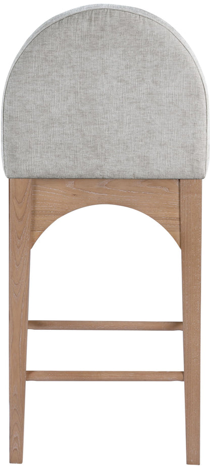 Waldorf - Chenille Stool With Natural Legs