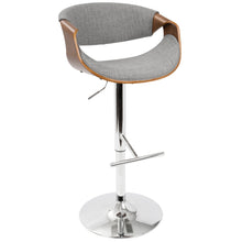 Load image into Gallery viewer, Curvo - Mid Century Modern Adjustable Barstool With Swivel With Straight T Footrest

