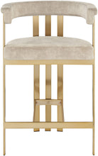 Load image into Gallery viewer, Marcello - Counter Stool With Brushed Gold Iron Frame (Set of 2) - Beige
