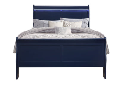 Charlie - Full Bed With LED Side Rails - Blue