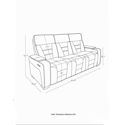 Austin - Reclining Sofa With Storage Arms - Gray