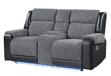 Load image into Gallery viewer, U5914 - Console Reclining Loveseat And Recliner Sofa - Black / Gray
