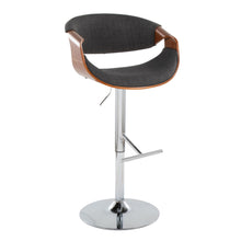 Load image into Gallery viewer, Curvo - Mid Century Modern Adjustable Barstool With Swivel With Straight T Footrest
