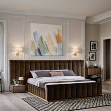 Load image into Gallery viewer, Amara - Velvet Upholstered Bed
