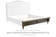 Load image into Gallery viewer, Sturlayne - Queen Upholstered Bench Footboard/Slats - Brown
