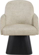 Load image into Gallery viewer, Marlowe - Linen Textured Fabric Upholstered Swivel Dining Arm Chair - Stained Black
