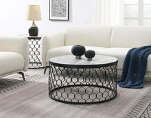 Load image into Gallery viewer, T155 - Coffee Table &amp; 2 End Tables - Black / Silver Sparkle
