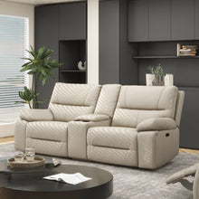 Load image into Gallery viewer, Malibu - Modern Power Motion 3 Piece Reclining Loveseat Sofa With Cup Holders - Cream Taupe Beige
