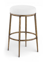 Load image into Gallery viewer, Ferro - Performance Fabric Upholstered Backless Bar Stool - Antique Brass
