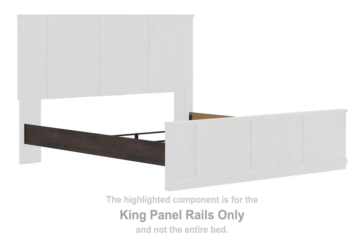 Shaehartin - King Panel Rails - Dark Brown
