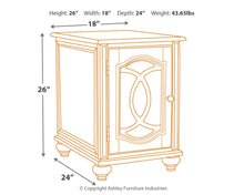 Load image into Gallery viewer, Realyn - Chair Side End Table - Insert Mirror - White / Brown
