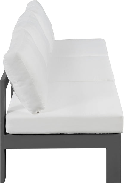 Nizuc - Outdoor Patio 3 Seat Armless Modular Sofa With Gray Frame