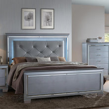 Load image into Gallery viewer, Crown Mark Furniture Lillian King Panel Bed in Silver image
