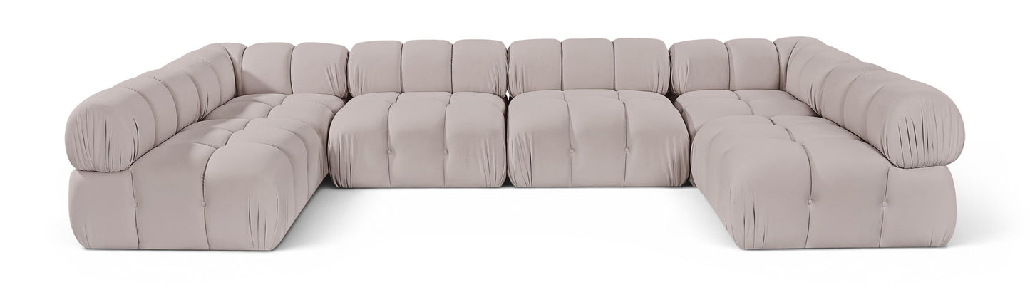 Orin - U-Shaped Velvet 6 Piece Modular Sectional