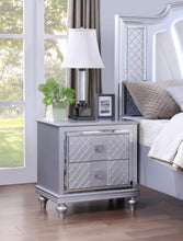 Load image into Gallery viewer, B048 - Nightstand With USB - Shimmer Silver

