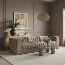Load image into Gallery viewer, Rummi - Velvet Performance Fabric Upholstered 3 Piece Modular Sofa
