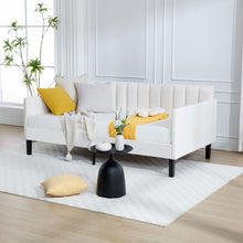 Load image into Gallery viewer, Elena - Boucle Upholstered Daybed, Ribbed Tufted Backrest
