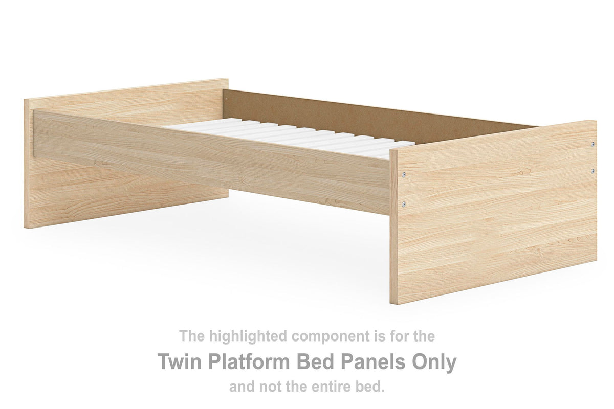 Onita - Twin Platform Bed Panels - Natural