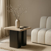 Load image into Gallery viewer, Ravenna - Genuine Travertine Top And Oak Wood Base Table
