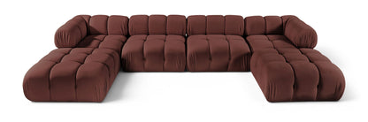 Orin - Velvet 6 Piece Modular Double Chaise Sectional