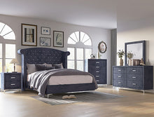 Load image into Gallery viewer, Crown Mark Furniture Lucinda Queen Upholstered Panel Bed in Gray B9260-Q
