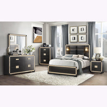 Load image into Gallery viewer, Lively - Nightstand With Glitter Detail And Thick Bar Handle Hardware - Black
