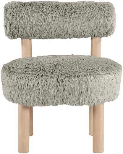 Ambre - Vegan Shearling Fabric Accent Chair - Taupe