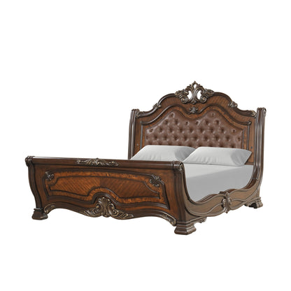 Bella Notte - 6''6"/6''0''/5''0" King / Queen Headboard Post Set - Mahogany Brow