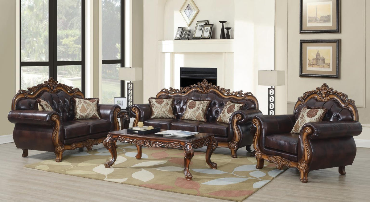 U204 - Traditional Loveseat - Brown