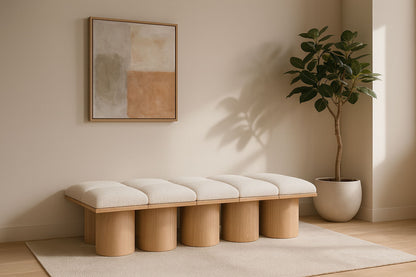 Pavilion - 10 Piece Modular Bench With Natural Base
