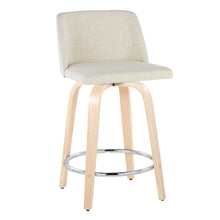 Load image into Gallery viewer, Toriano - Contemporary Fixed Height Counter Stool Swivel With Round Footrest (Set of 2)
