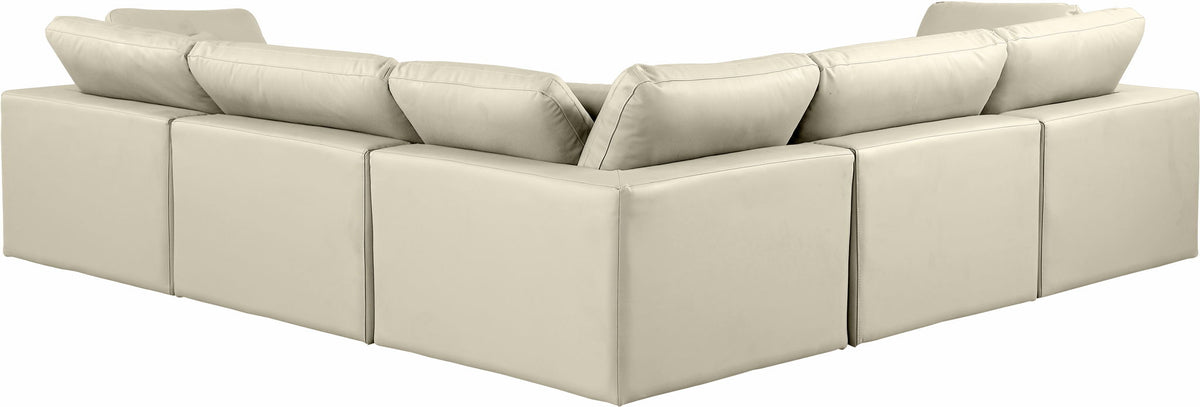 Comfy - 5 Piece Faux Leather Modular Corner Sectional
