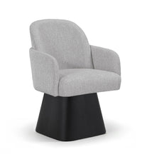 Load image into Gallery viewer, Marlowe - Linen Textured Fabric Upholstered Swivel Dining Arm Chair - Stained Black
