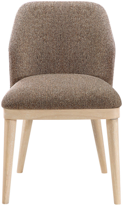 Valeo - Linen Textured Fabric Upholstered Dining Chair (Set of 2) - Painted Natural Base