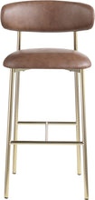 Load image into Gallery viewer, Lupita - Vegan Leather Upholstered Bar Stool With Brushed Gold Frame (Set of 2)
